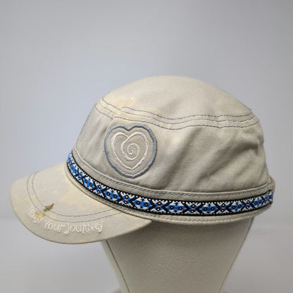 Trust Your Journey Army Cap Beige One Size Picasso Quote Heart Patterned Hat