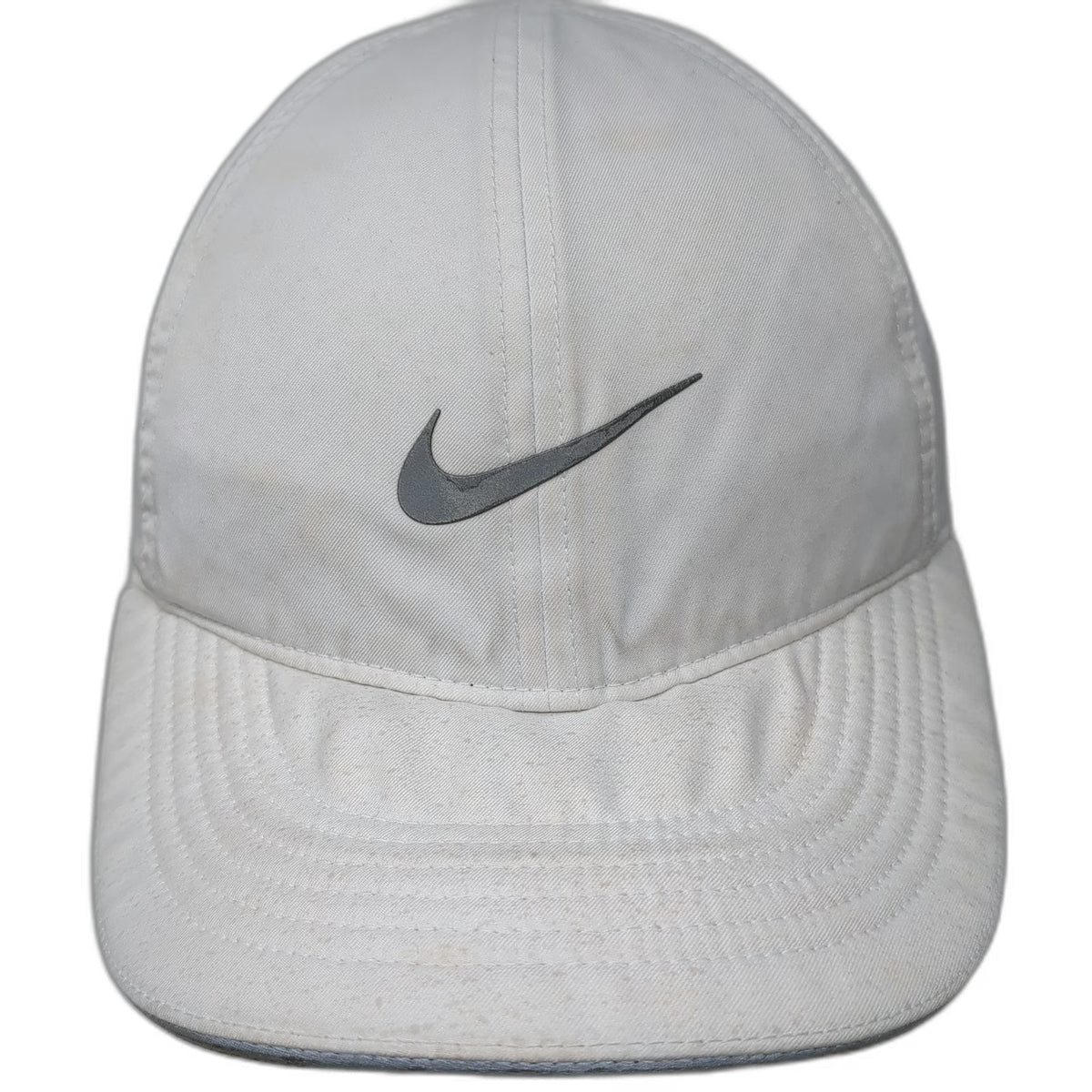 Nike Baseball Cap White One Size Dri-Fit Featherlight Swoosh Logo Strapback Hat