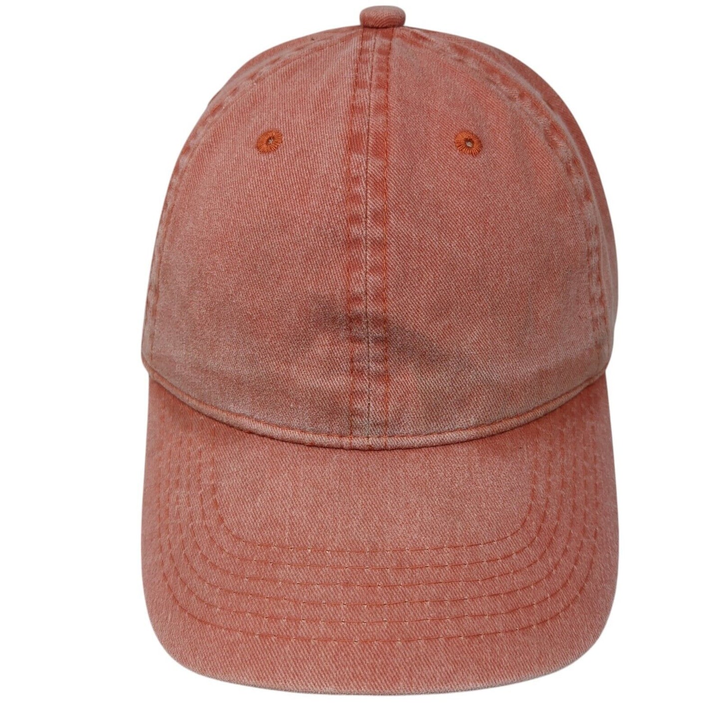 Unbranded Slideback Hat Orange One Size Adjustable Vented Holes 6 Panel Blank