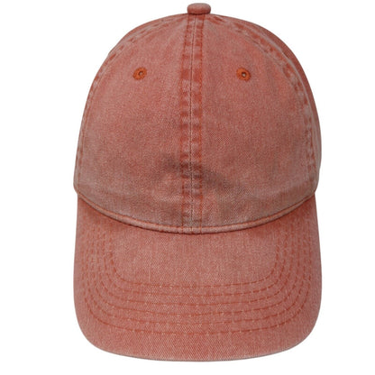 Unbranded Slideback Hat Orange One Size Adjustable Vented Holes 6 Panel Blank
