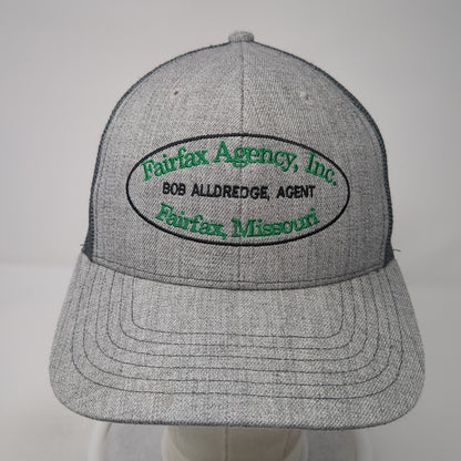 Fairfax Agency Inc Snapback Trucker Hat Gray One Size Mesh Back Vernon