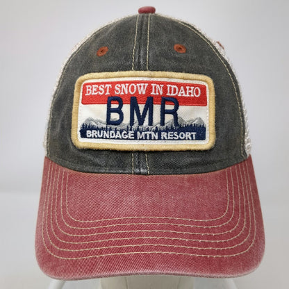 Legacy Brundage Mtn Resort BMR Idaho Trucker Hat Gray Red OSFM Mesh Snapback Ski