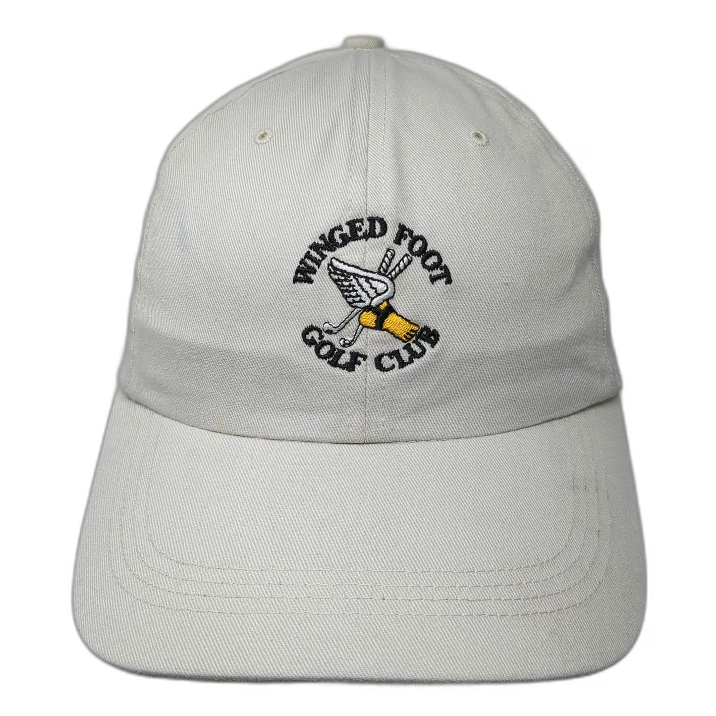 Ahead Winged Foot Golf Club Hat Baseball Cap Beige One Size Slideback Sports