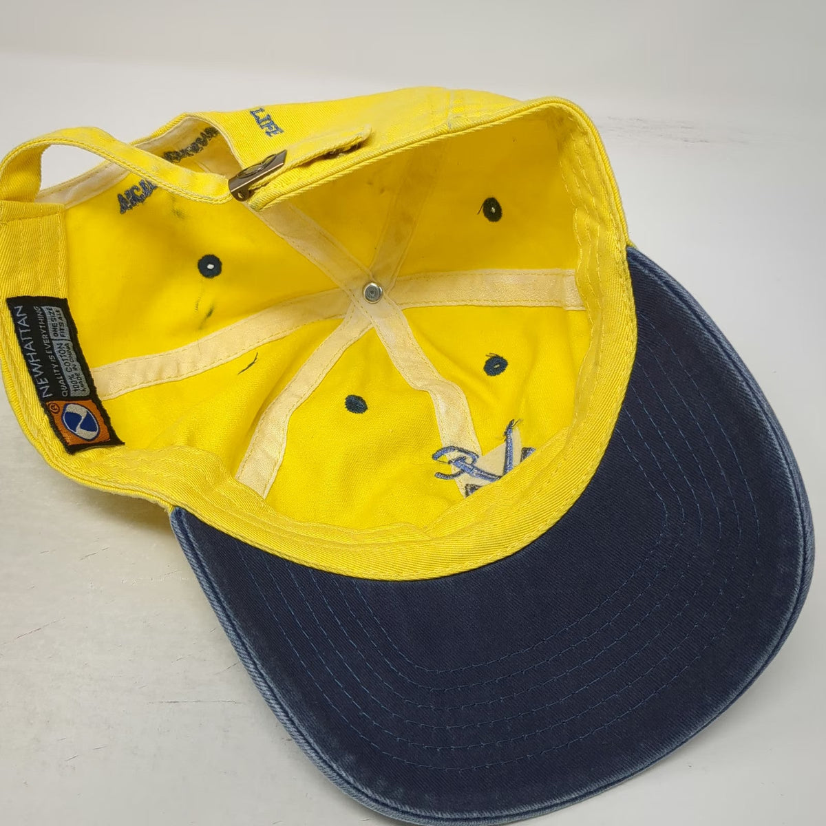 Newhattan Baseball Cap Yellow Blue One Size VMC Victory Changed My Life Hat