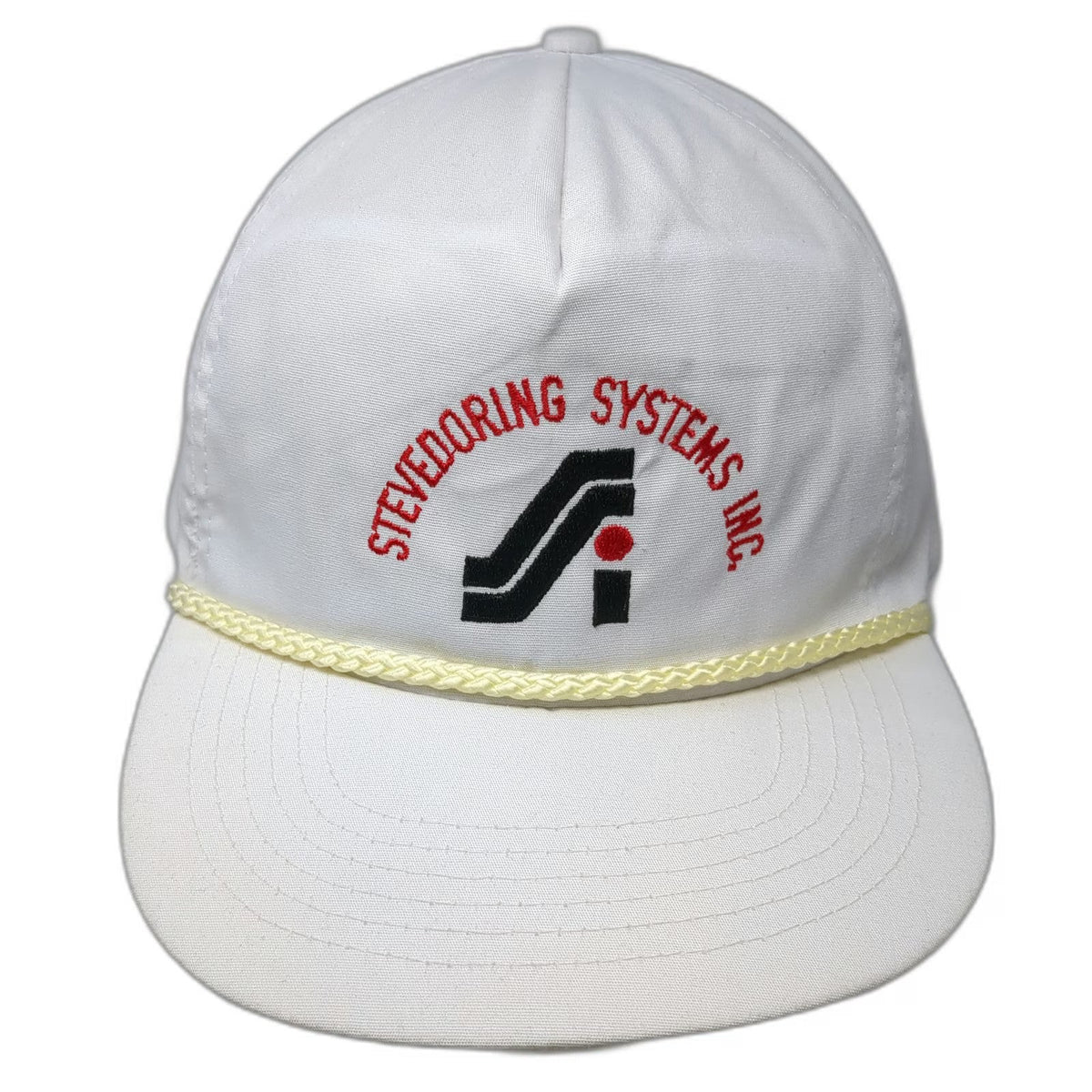 KC 5 Panel White One Size Stevedoring Systems Inc Embroidered Rope Snapback Hat