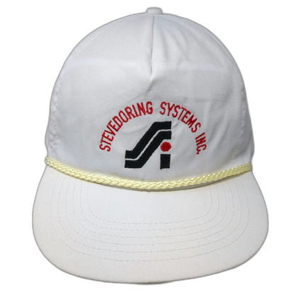 KC 5 Panel White One Size Stevedoring Systems Inc Embroidered Rope Snapback Hat