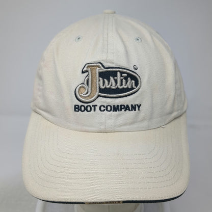Justin Boots Baseball Cap Beige One Size Slideback Cotton Logo Hat Curved Brim