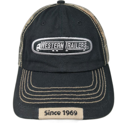 Black Western Trailers Baseball Cap One Size 1969 Camo Strapback Trucking Hat