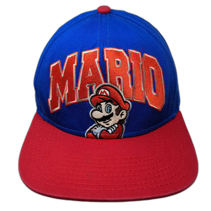Nintendo Mario Snapback Hat Blue Red One Size Embroidered Character Logo Game