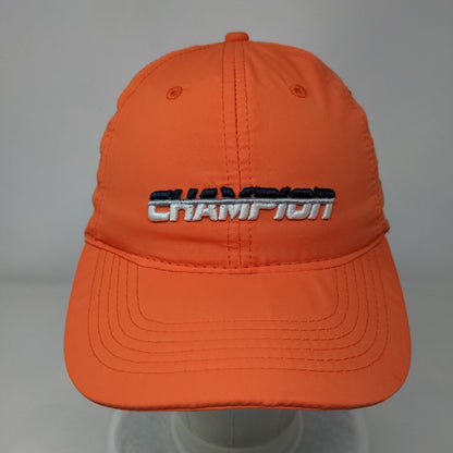 Champion Strapback Hat Orange One Size Embroidered 6 Panel DJ Caps