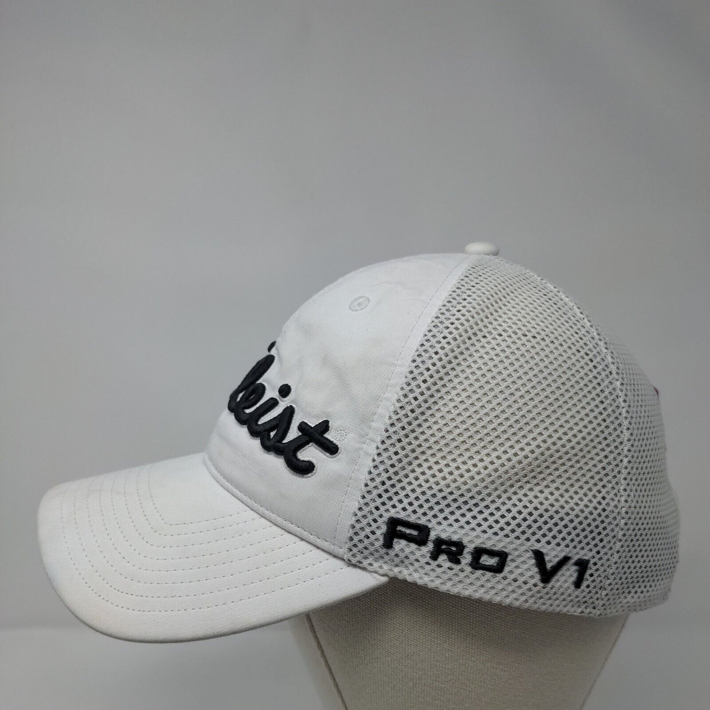 Titleist Golf Snapback Mesh Back Hat White One Size Adjustable 6 Panel