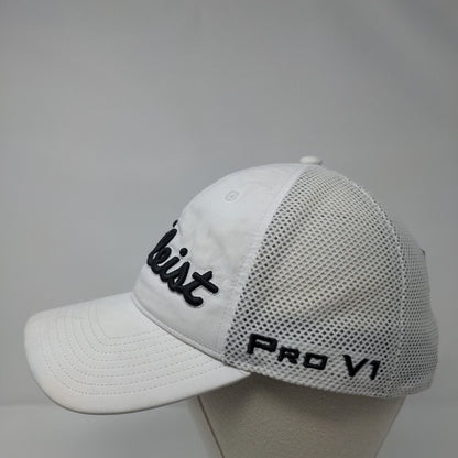 Titleist Golf Snapback Mesh Back Hat White One Size Adjustable 6 Panel