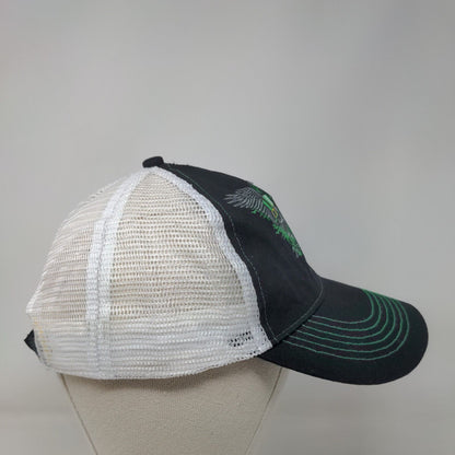 St. Patrick's Day Skull Wings Strapback Mesh Back Trucker Hat Black OSFM