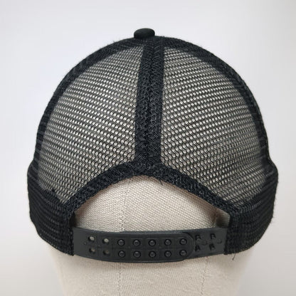 Black Trucker Hat One Size Mesh Back Snapback Octopus Patch Circular Logo