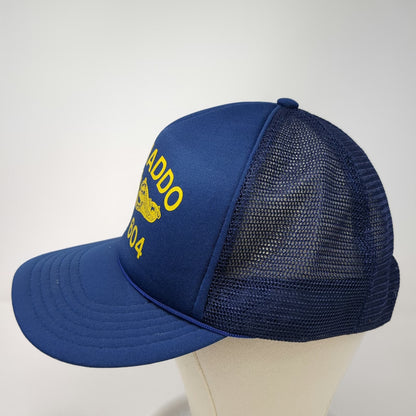 Trucker Hat Blue Vintage USS Haddo SSN 604 Submarine Logo Mesh Back Snapback