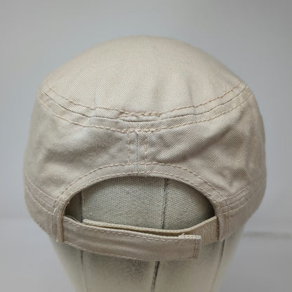 Pugs Army Cap Beige One Size Sequined Rose Graphic Polka Dot Under Brim Hat
