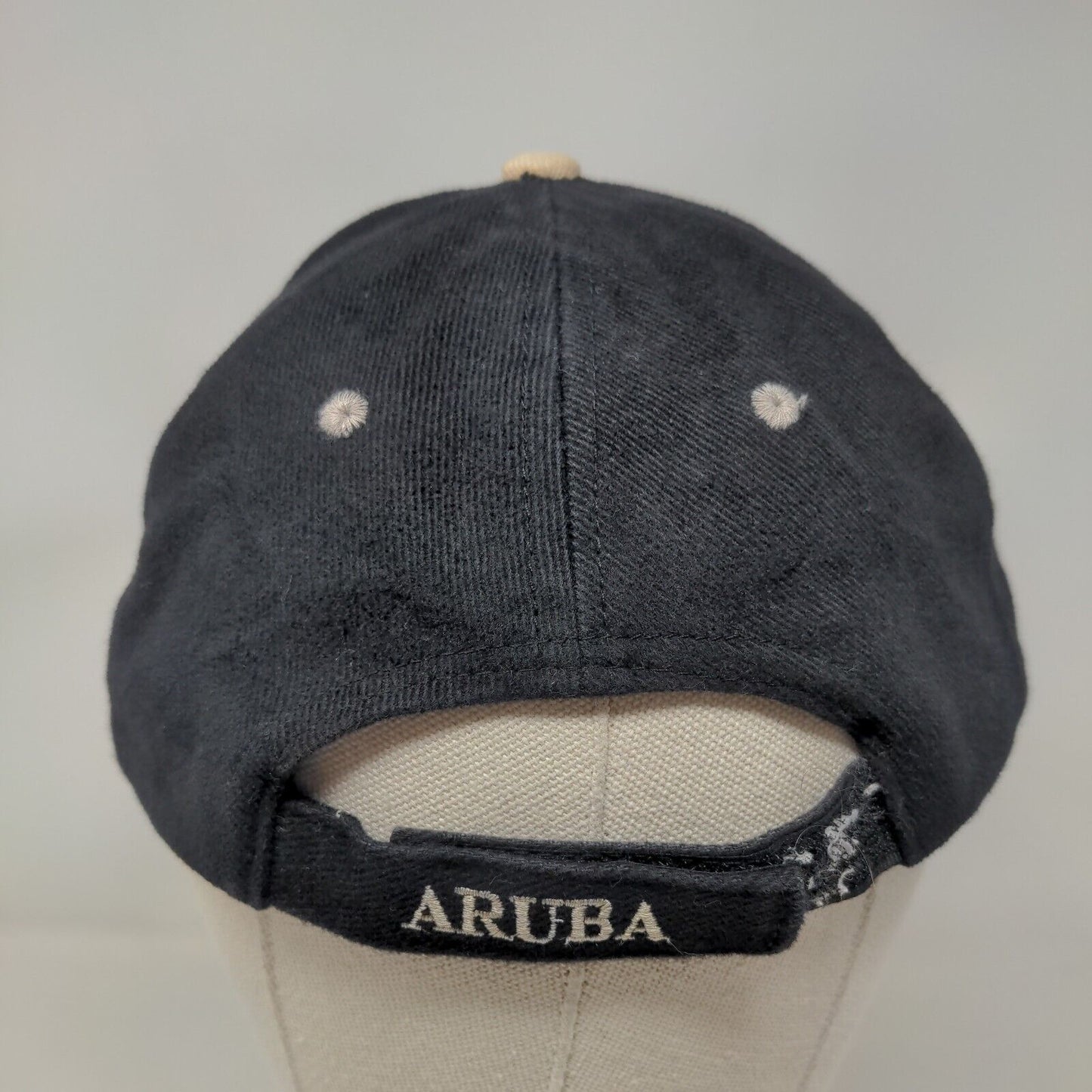 Aruba One Happy Island Strapback Hat Black 58cm Embroidered 6 Panel