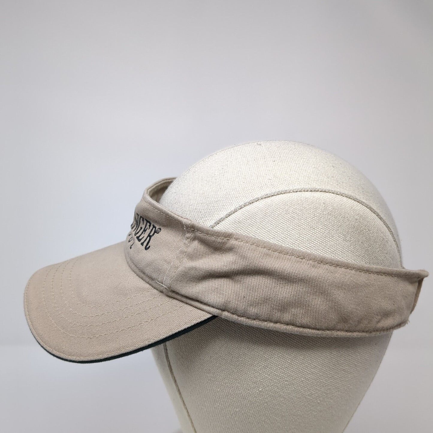 Challenger School Strapback Sun Visor Hat Tan One Size Adjustable Embroidered