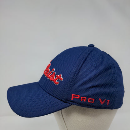 Titleist FJ Pro V1 Fitted Golf Hat Blue Large/XL Embroidered 6 Panel