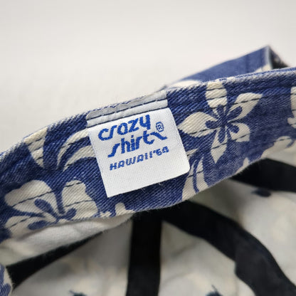 Crazy Shirt Baseball Cap Blue White One Size Floral Hibiscus Hawaii Print Hat