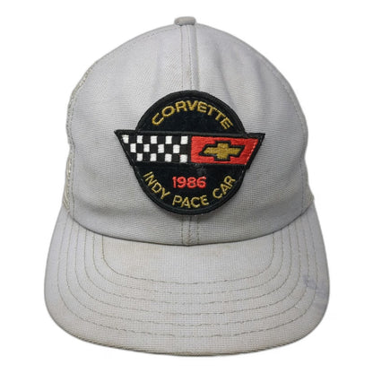 Trucker Hat Gray One Size 1986 Corvette Indy Pace Car Mesh Snapback Patch Chevy