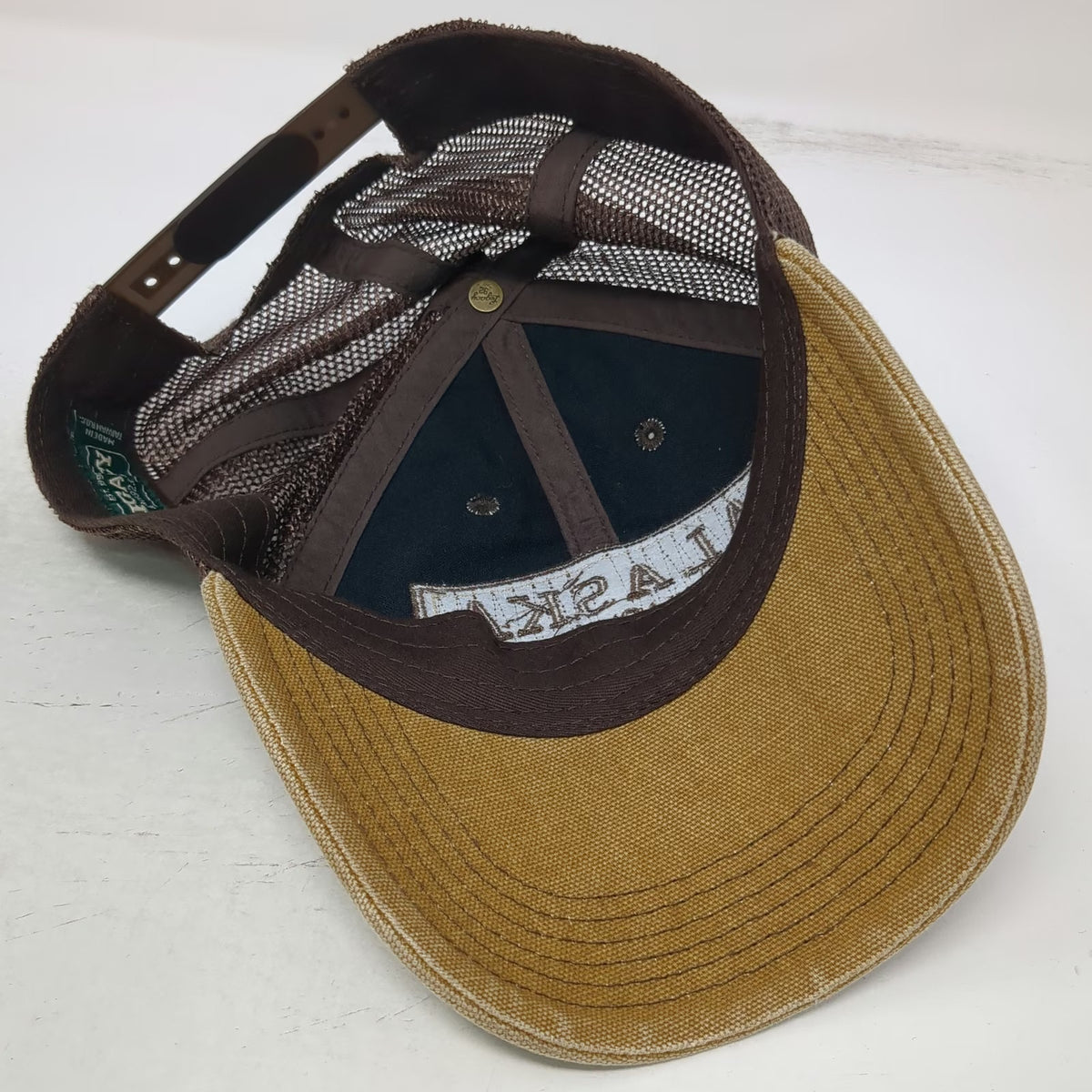 Legacy Trucker Hat Brown One Size Alaska Skagway Patch Mesh Back Snapback Cotton