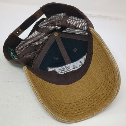 Legacy Trucker Hat Brown One Size Alaska Skagway Patch Mesh Back Snapback Cotton