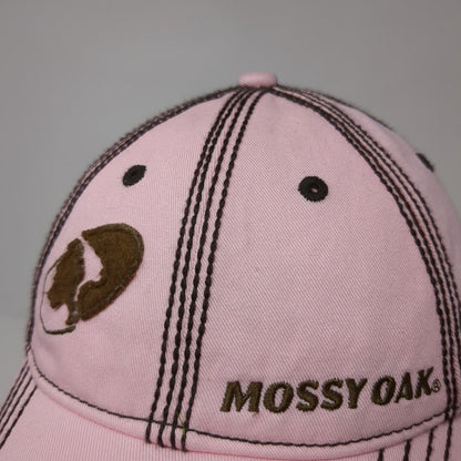 Mossy Oak Strapback Hat Pink One Size Adjustable Embroidered Paramount Outdoors