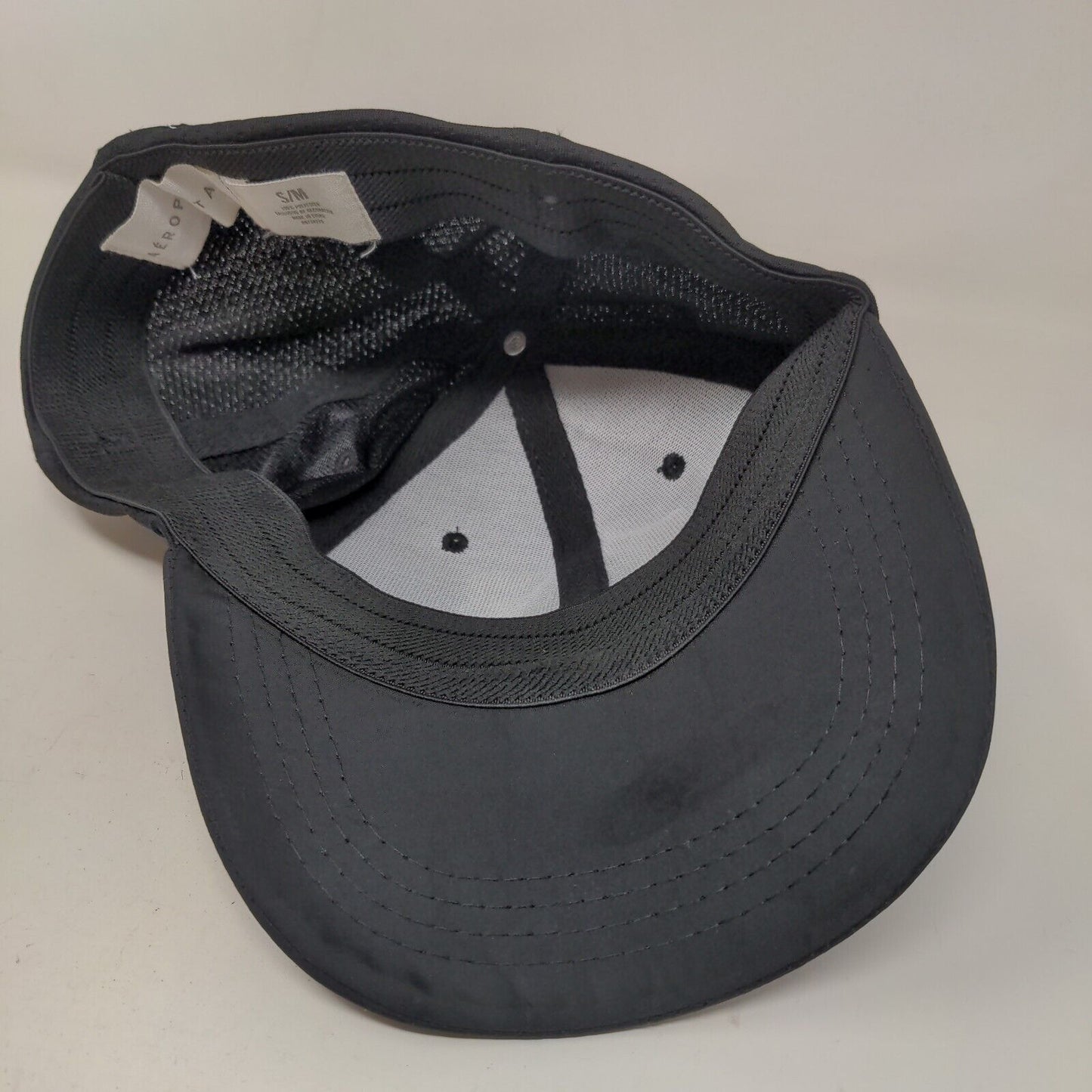 Aeropostale Men's Fitted Hat Black Size S/M Embroidered Big A Logo Polyester