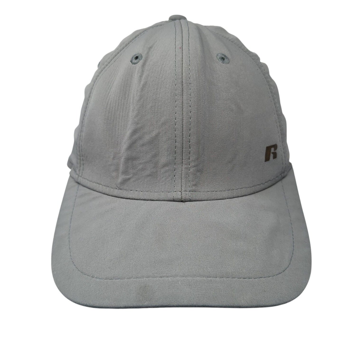 Russell Fitted Hat Gray Size L/XL Lightweight Vented Holes 6 Panel Blank