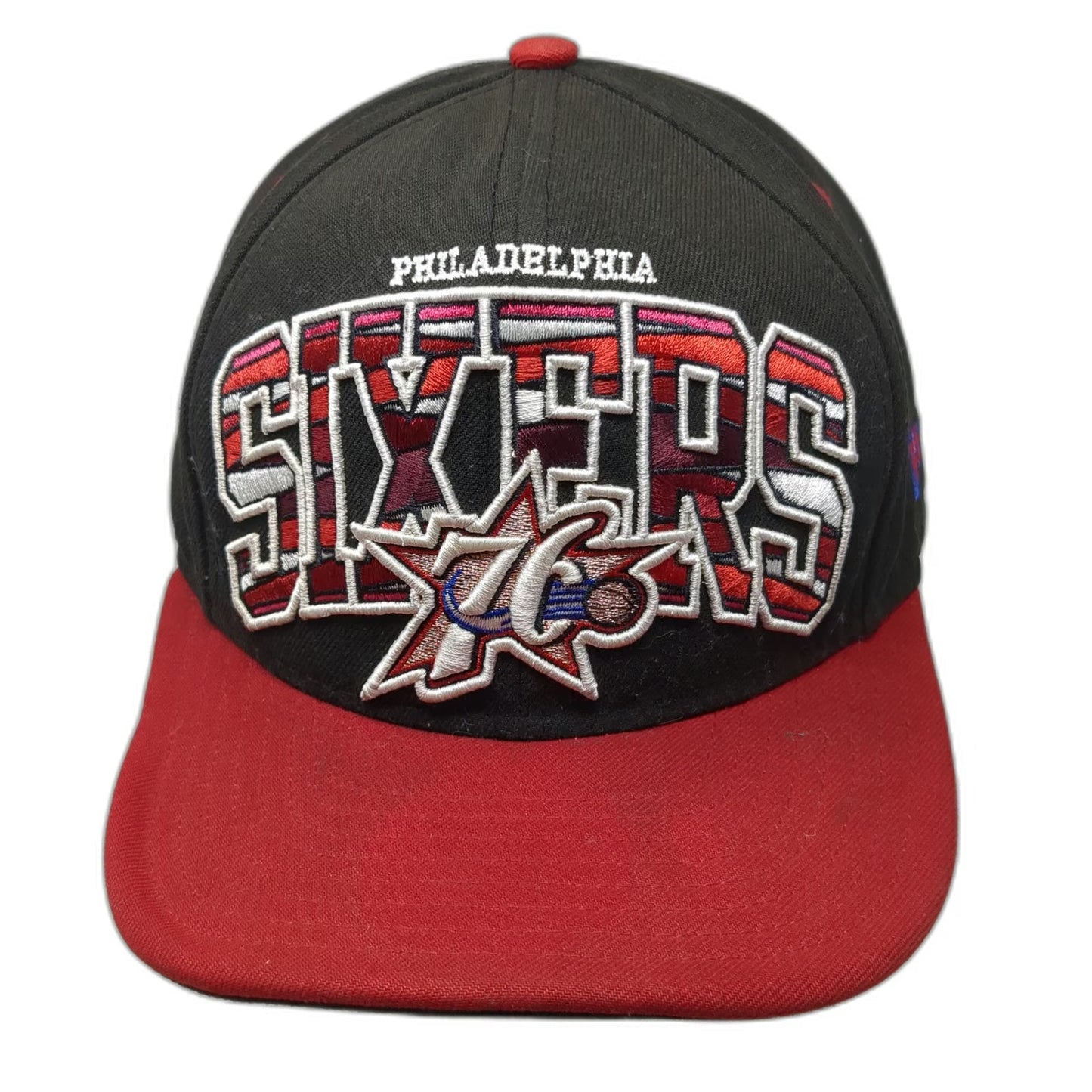 New Era Philadelphia 76ers Snapback Hat Black Red One Size 9FIFTY NBA Hardwood