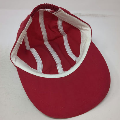 Baseball Cap Red One Size Nylon Lightweight Elastic Back Blank Plain Sun Hat