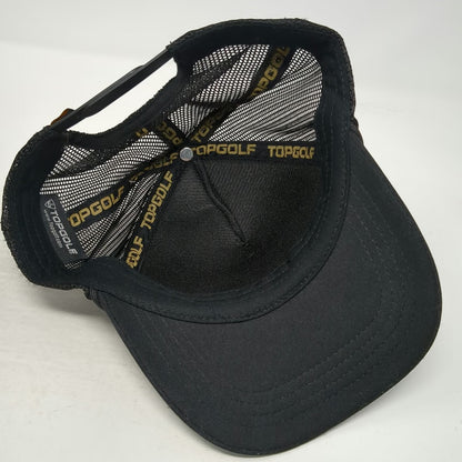 TopGolf Trucker Hat Black One Size Practice Swing King Snapback Mesh Golf Rope