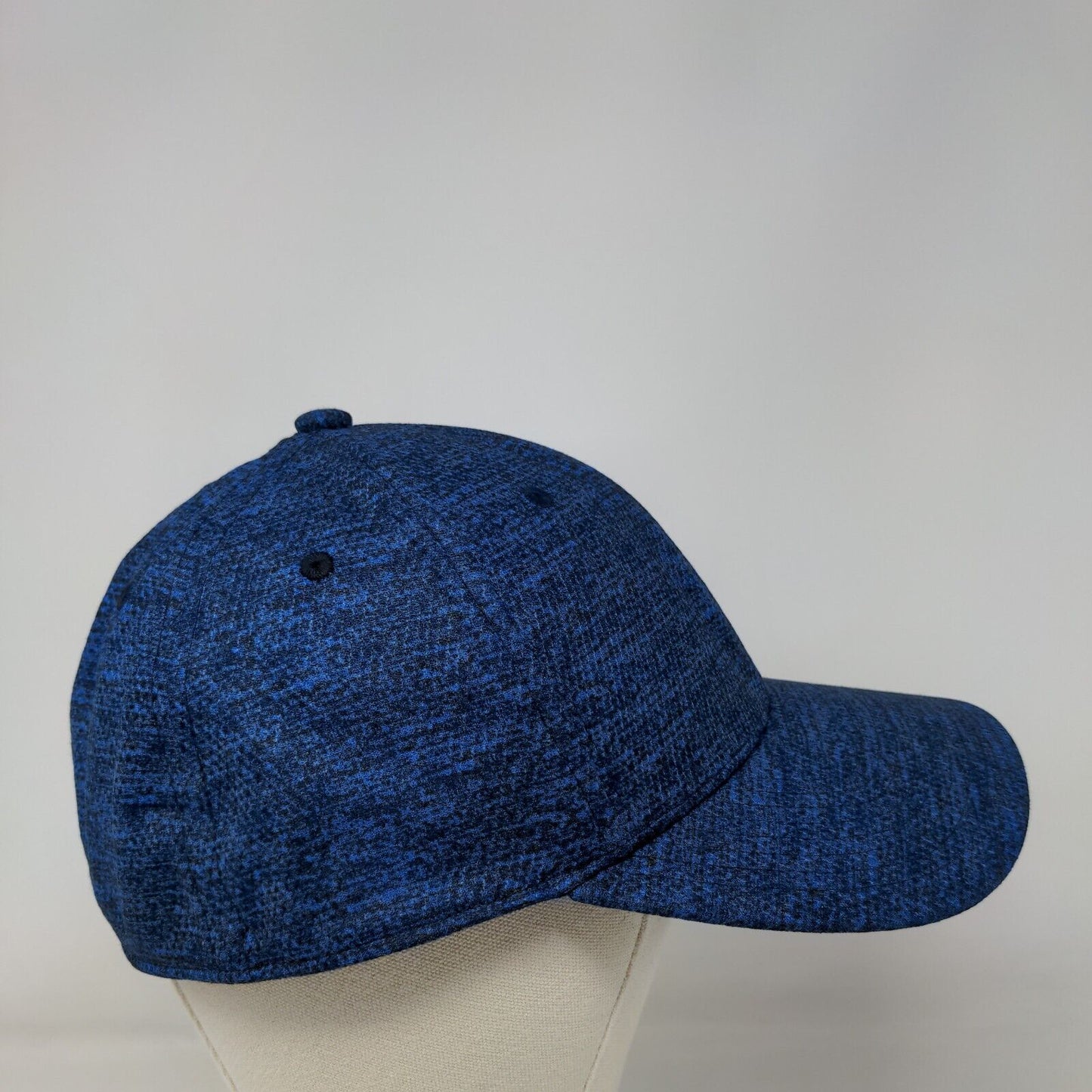 Adidas 3 Stripes Fitted Hat Blue Large/XL Embroidered Vent Holes 6 Panel