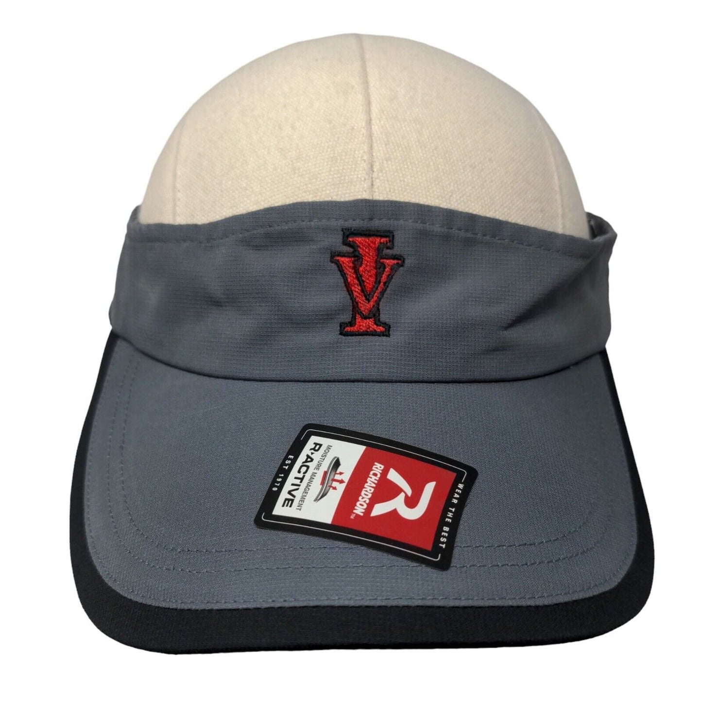 Richardson R Active Men's Strapback Sun Visor Cap Hat Gray Embroidered IV Logo