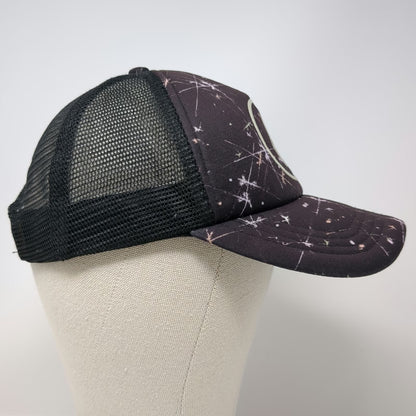 Volcom Trucker Hat Black One Size Starburst Print Mesh Back Snapback Logo Hat