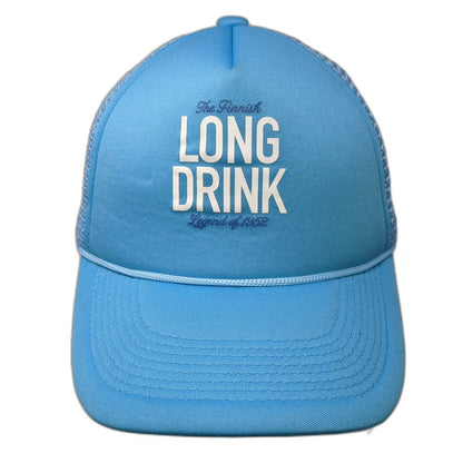 The Finnish Long Drink Trucker Hat Blue One Size Snapback Mesh Back Rope Brim