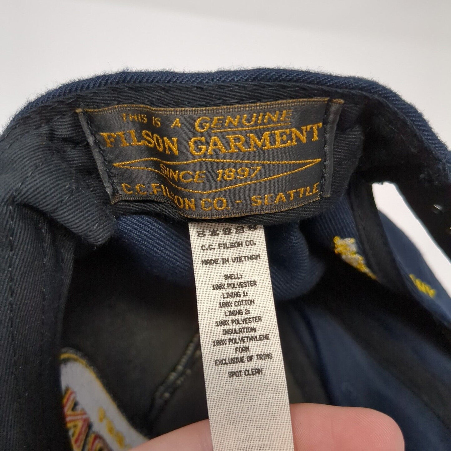 Vintage Filson Snapback Trucker Hat Blue OSFA Embroidered Logo