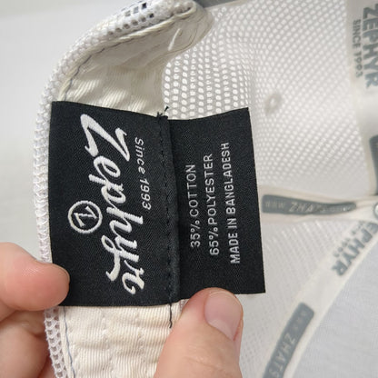Zephyr Trucker Hat Gray White One Size Snapback Mesh Idahon Embroidered Cap