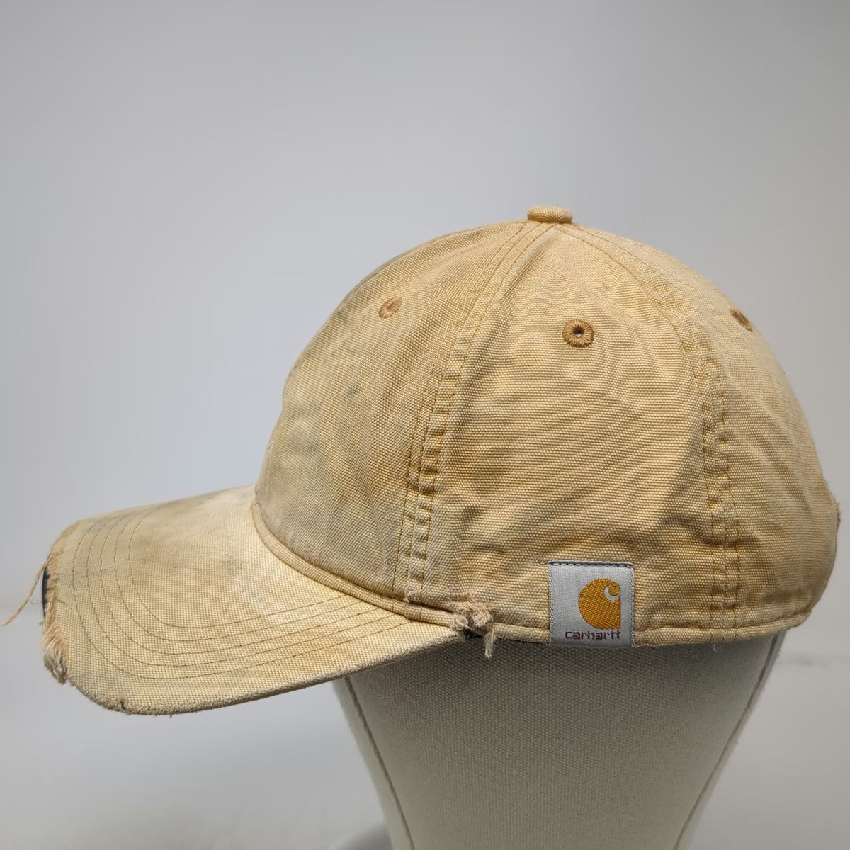Carhartt Baseball Cap Brown One Size Distressed Canvas Strapback Workwear Hat
