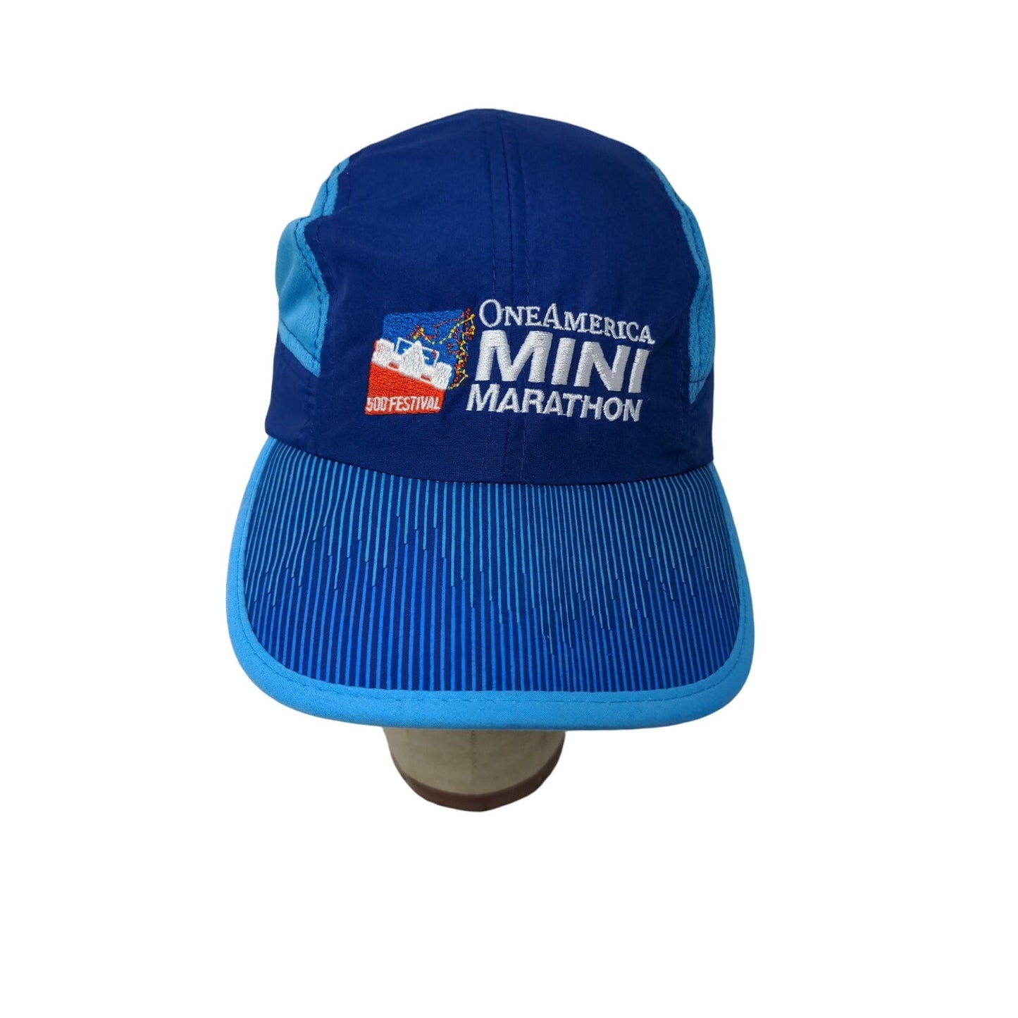 Indy 500 Festival One America Mini Marathon Strapback Hat Embroidered Logo Blue