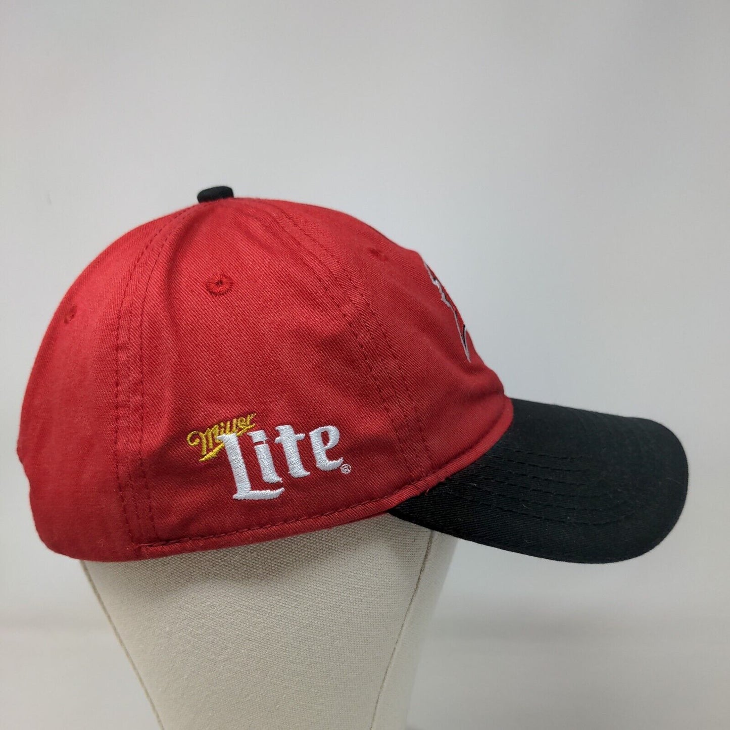 Tampa Bay Buccaneers Men's Slideback Hat Red Black Embroidered Logo Miller Lite