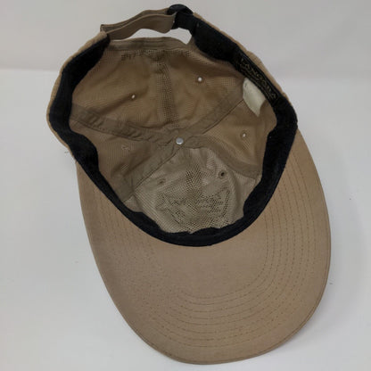 Langara Island Lodge Strapback Hat Tan One Size Adjustable Embroidered