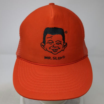 Otto Trucker Hat Orange One Size Mesh Back Snapback Rope Mr Slip Character Hat