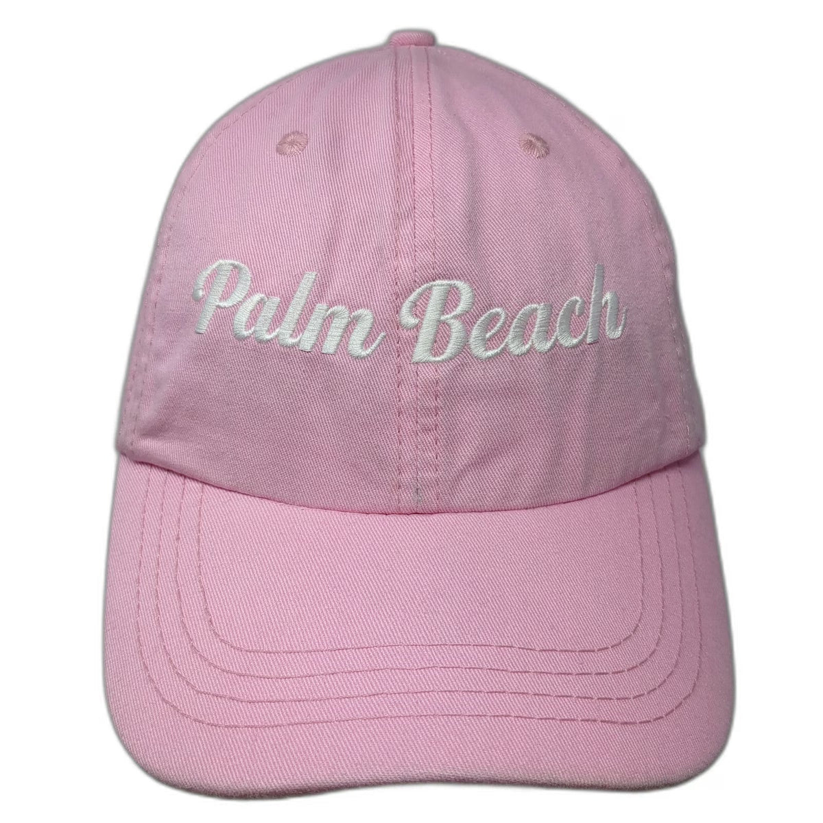 Baseball Cap Pink One Size Palm Beach Script Cotton Adjustable Hat