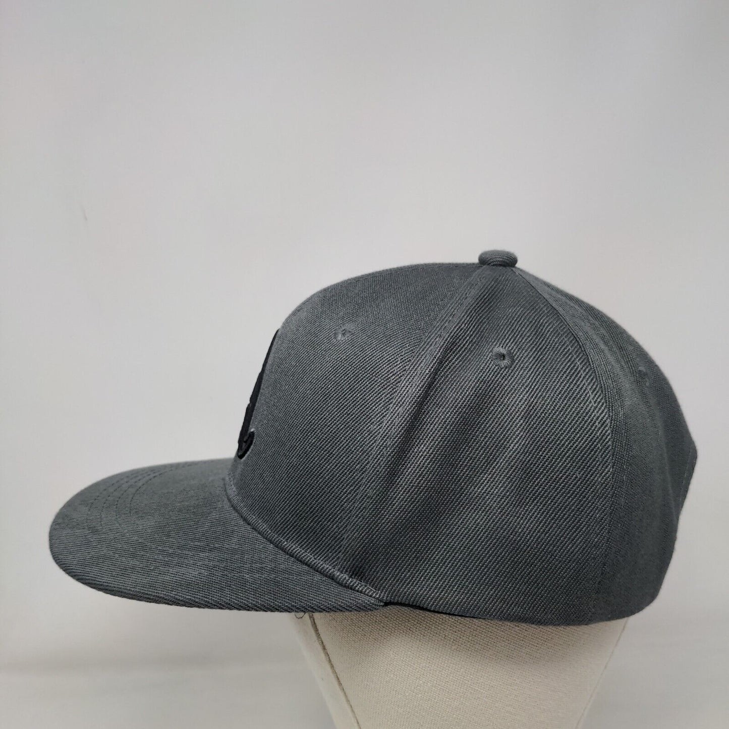 Letter A Snapback Hat Gray One Size Adjustable Embroidered Solid 6 Panel