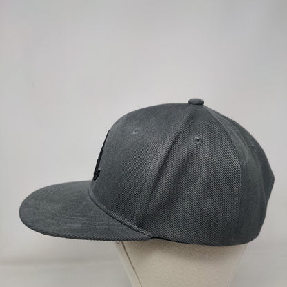 Letter A Snapback Hat Gray One Size Adjustable Embroidered Solid 6 Panel