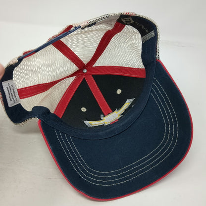 H3 Headwear Trucker Hat Blue Red Chevrolet Logo Mesh One Size Snapback