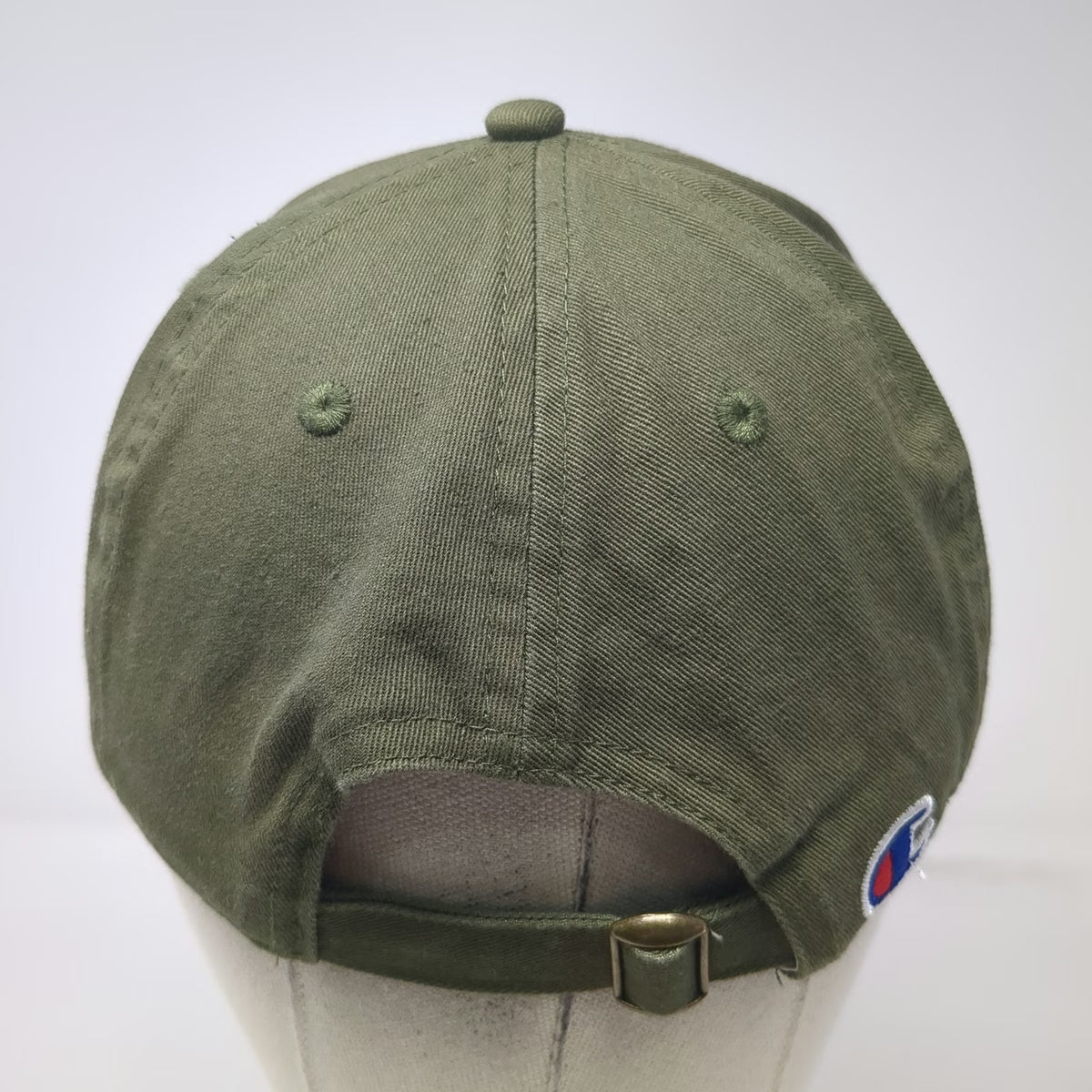 Champion 5 Panel Green One Size Script Logo Cotton Adjustable Slideback Hat