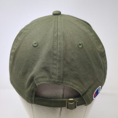 Champion 5 Panel Green One Size Script Logo Cotton Adjustable Slideback Hat
